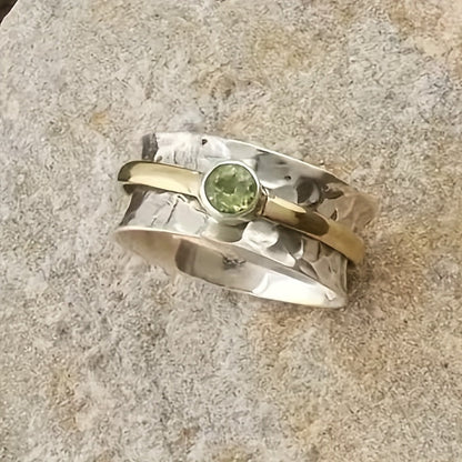 Silver och Guld Rustic Band Ring