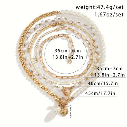 Modern Pärl Lagrad Halsband Set