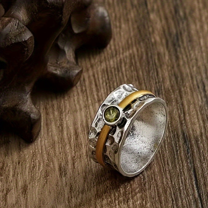 Silver och Guld Rustic Band Ring