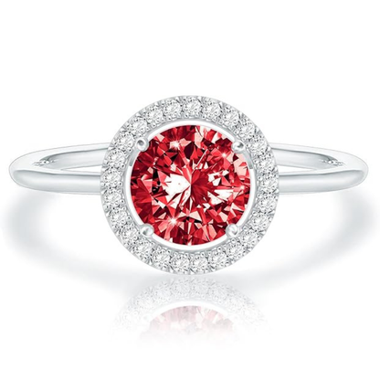 Crimson Glow Promise Rubin Ring | Vitguld