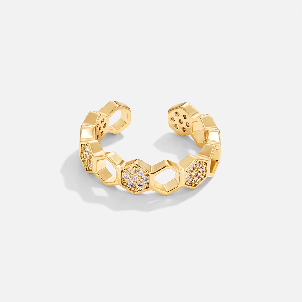 Guld Geometrisk Öppen Ring