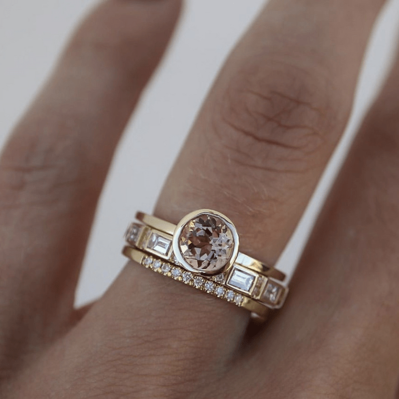 Guld Bezel Solitärring
