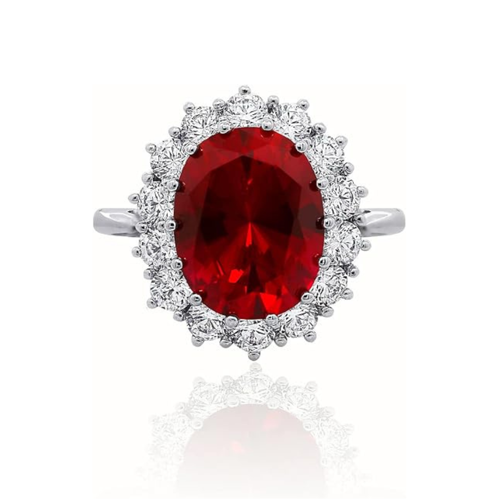 Scarlet Krona Rubin Ring | Vitguld