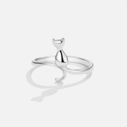 Silver Katt Motif Ring