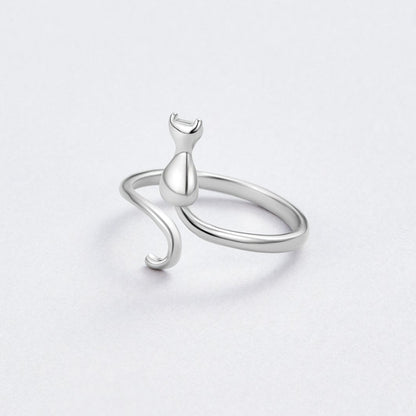 Silver Katt Motif Ring