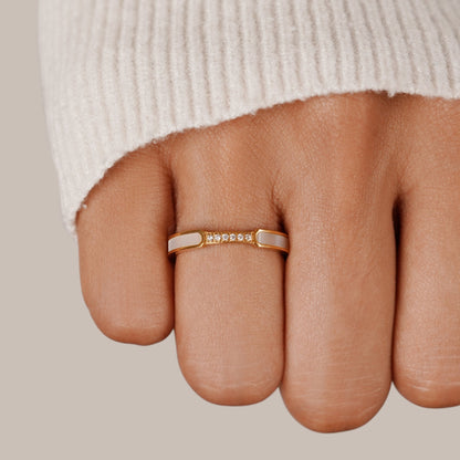 Guld Inlägg Band Ring
