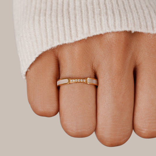 Guld Inlägg Band Ring