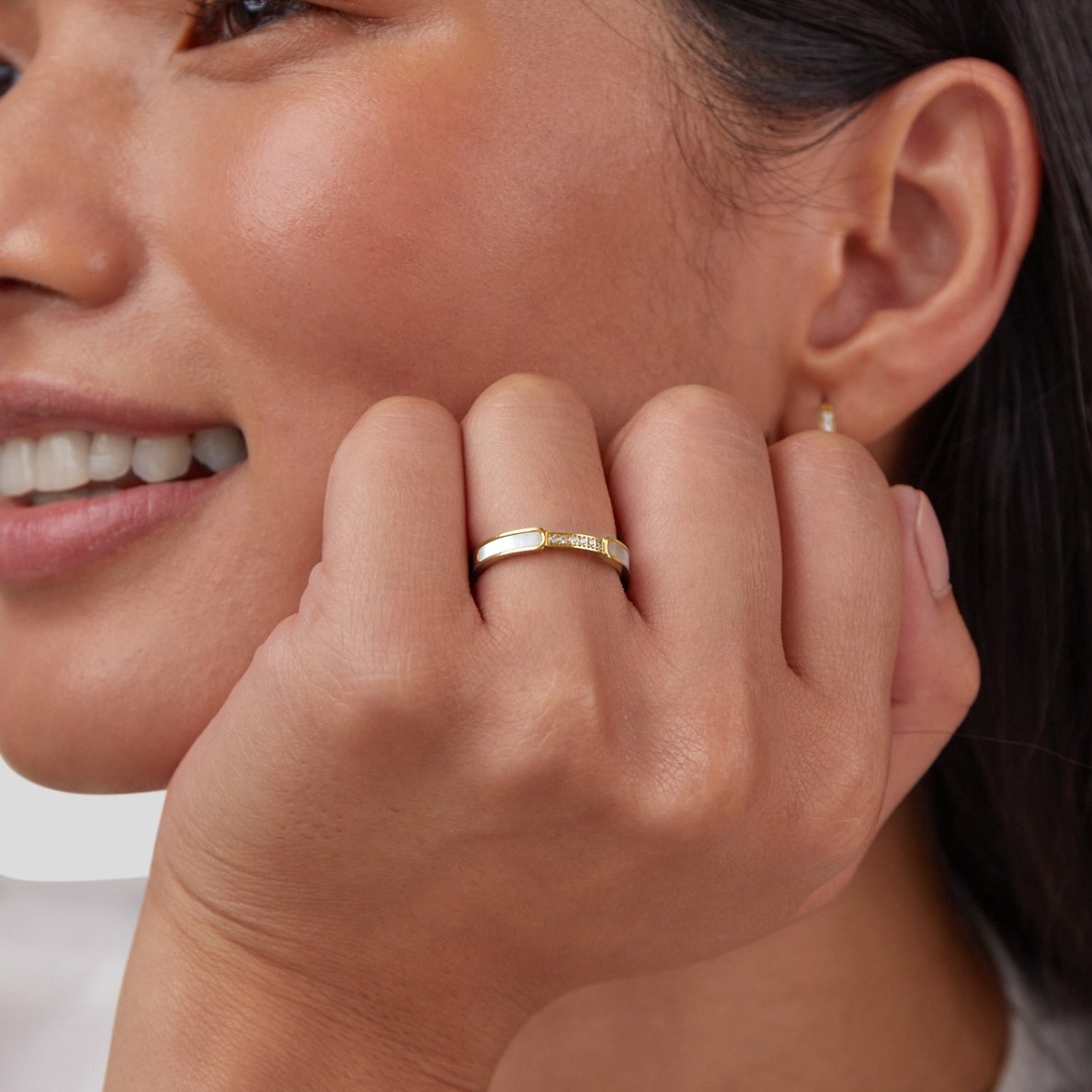 Guld Inlägg Band Ring
