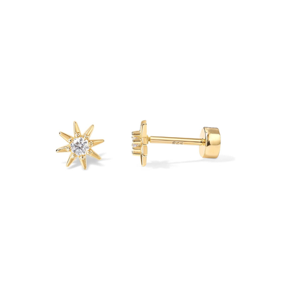 Sunburst Örhängen | Guld
