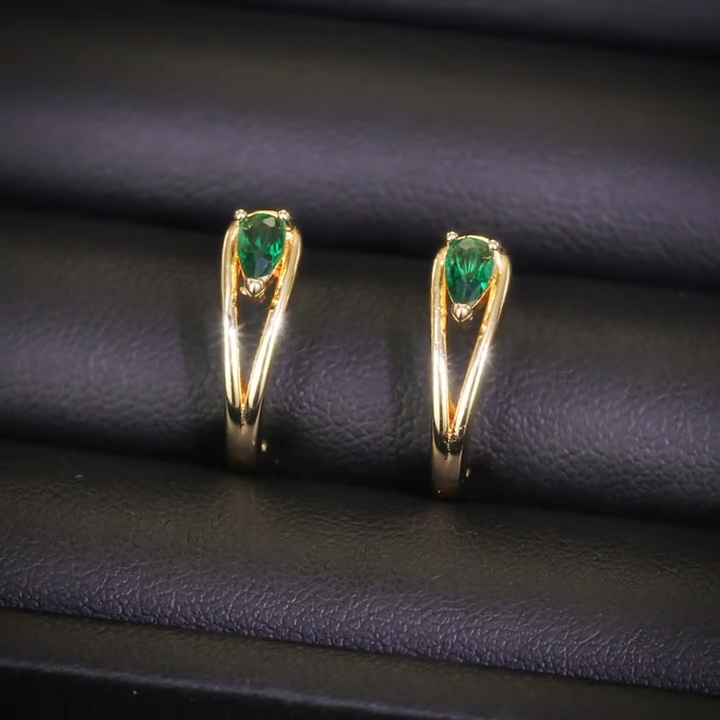 Guld Smaragd Accent Creoler